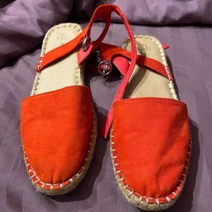 Time & Tru Espadrille Sandals-Size 6.5 Red